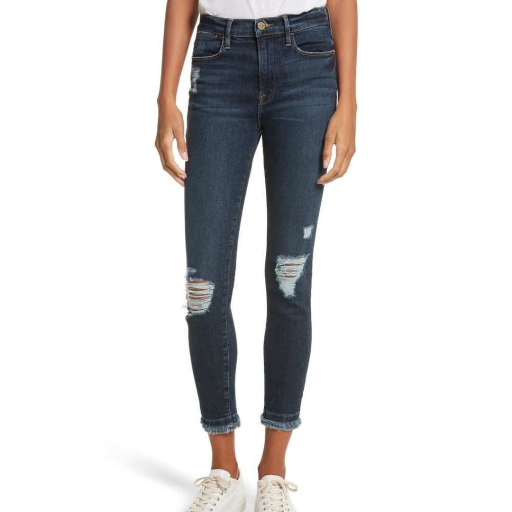 Frame | Le High Skinny Distressed Jeans Montclair